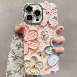 Flowers Glitter Laser iPhone Case