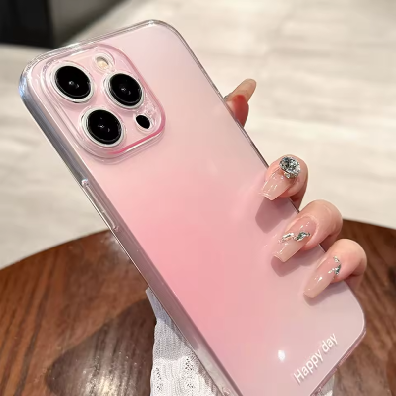 Transparent Pink Powder Silicon iPhone Case