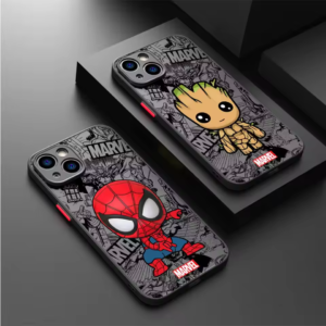 Cartoon Marvel Groot Spiderman iPhone Case