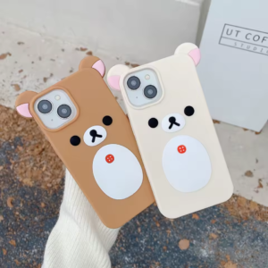 Cute 3D Cartoon Rilakkuma Bear Silicone iPhone Case