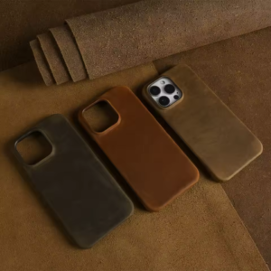 Classic Durable Crazy House Pattern Genuine Leather iPhone Case