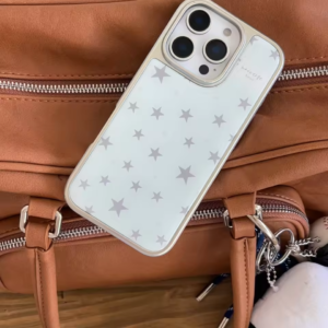 Screen Grey Five Pointed Star Grey Wave Point Mint Blue iPhone Case