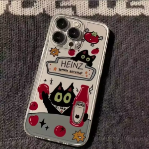 Tomato Sauce Black Cat Soft iPhone Case