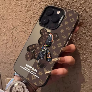 Robot Bear Shockproof Plating iPhone Case