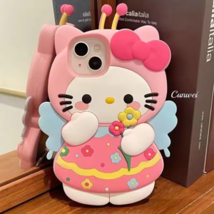 Hello Kitty 3D Cartoon Silicone iPhone Case